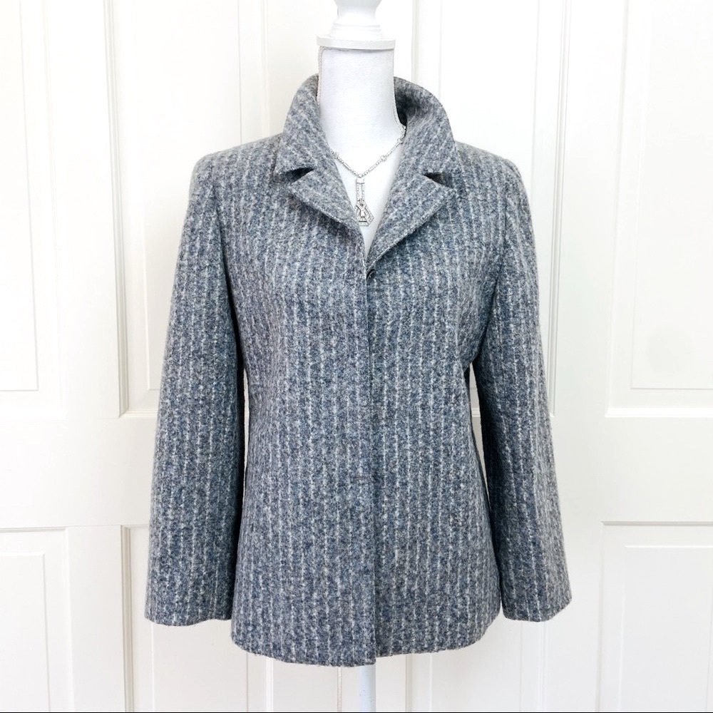 Valentino alpaca gray blue silk lined jacket 8